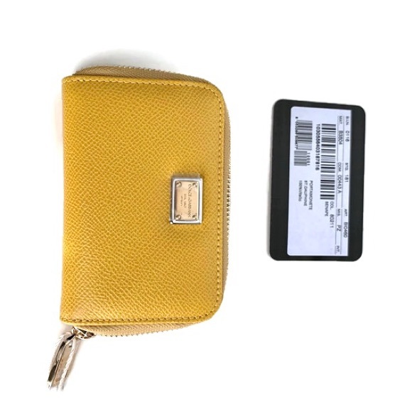 DOLCE & GABANNA NEW Yellow Zip Wallet With Box - Picture 3 of 8